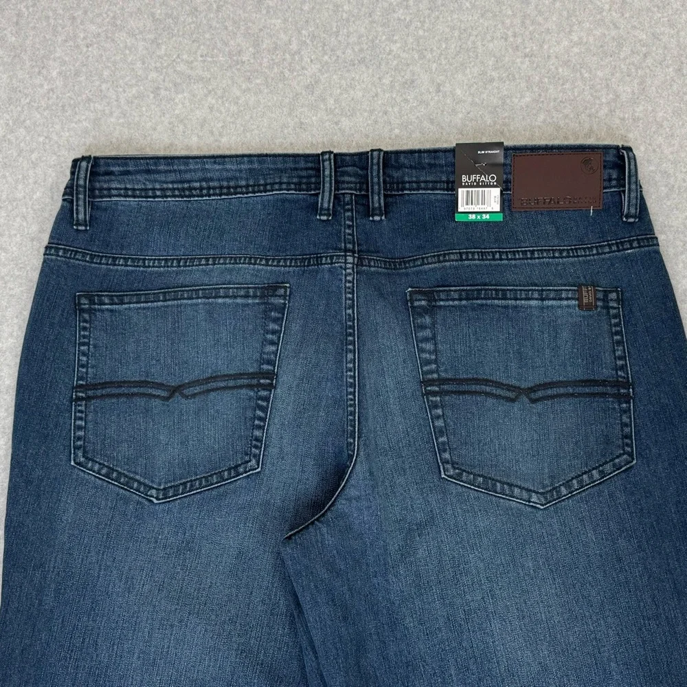 Buffalo David Bitton Jeans Mens 38 x 34 Blue Jackson Fit Slim Straight Blue New - Picture 7 of 16